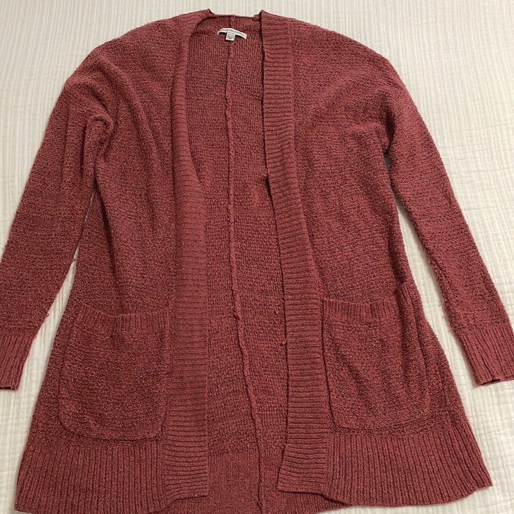 American Eagle Dark Red Cardigan